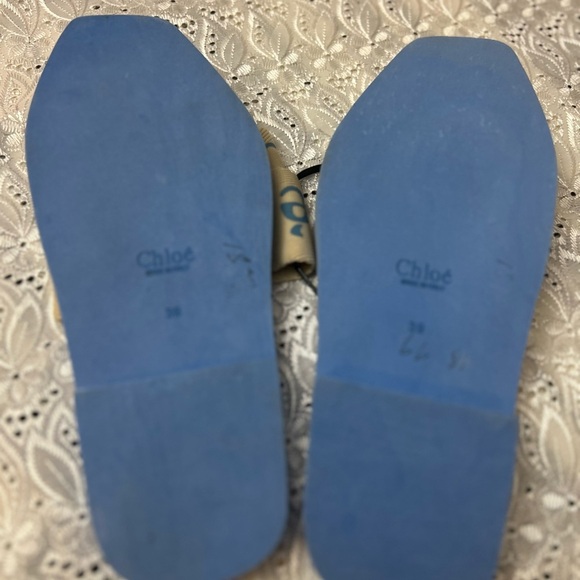 Chloe Blue and Tan Sandals Casual Slip-On. NWOT - Picture 4 of 6